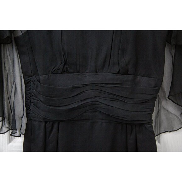 Vintage 1950s/60s Jr. Theme New York Black Dress with Sheer Overlay, size S - Picture 5 of 9